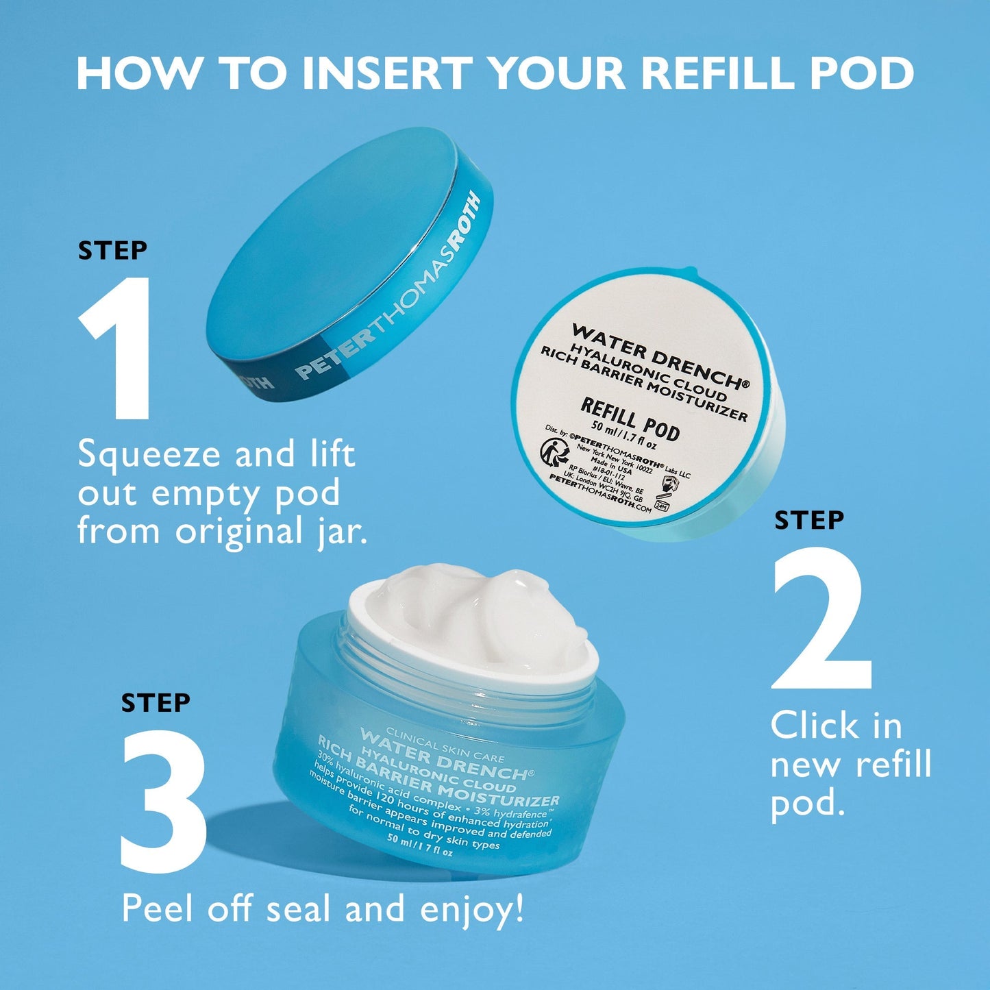 Water Drench Hyaluronic Cloud Rich Barrier Moisturizer - Refill Pod, 1.7 fl oz